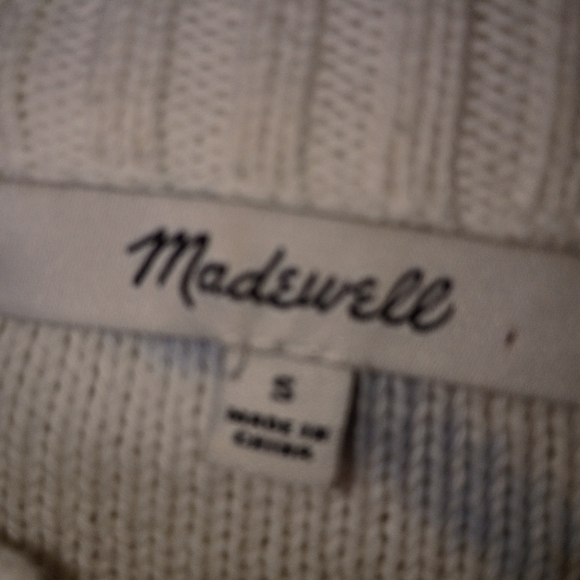 Madewell Women's Cream and Blue Cardigan Sweater.SizeS.pit To Pit22".Very Good C - Picture 4 of 7